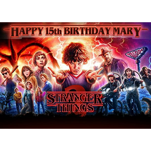 Happy Birthday Cake Topper Custom Cake Decoration Stranger Things Bundle